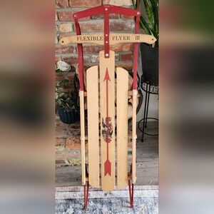 Vintage 1950s – 1960s Flexible Flyer III Full Size Wooden Mid-Century Snow Sled